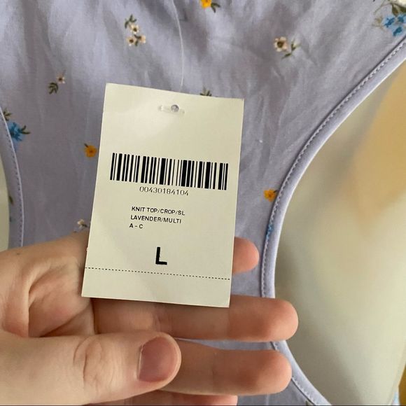 Forever 21 • Purple Floral Lace Trimmed Racerback Crop - Picture 7 of 11